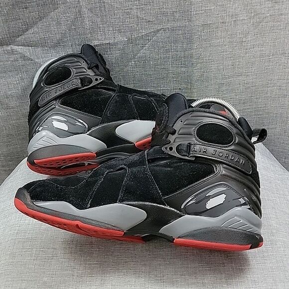 Nike Air Jordan 8 Bred Men\'s SZ 10 Nike retro Black Cement / Red 305381-022 main image 8